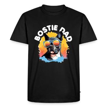 Boston Terrier Bostie Dog Breed Pet - T-shirt Premium bio Homme - noir - Devant - Nico (187cm)