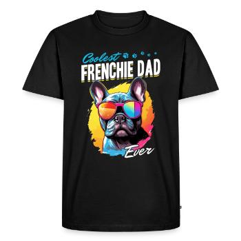French Bulldog Frenchie Dog Pet Cool Frenchie Dad - Men's Premium Organic T-Shirt - black - Front - Nico (187cm)
