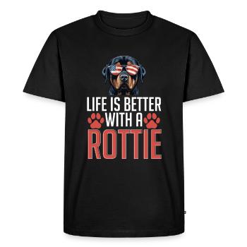 Rottweiler Rottie Dog Race Pet - T-shirt Premium bio Homme - noir - Devant - Nico (187cm)