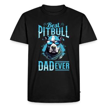 Pitbull Pittie Dog Breed Pet Best Pitbull Dad Ever - Men's Premium Organic T-Shirt - black - Front - Nico (187cm)