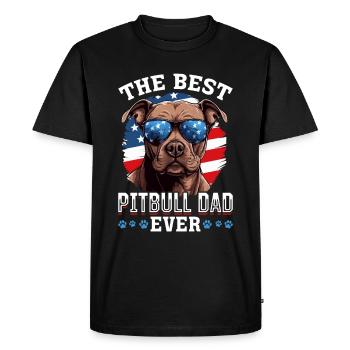 Pittie Dog Breed Pet - The Best Pitbull Dad Ever - Men's Premium Organic T-Shirt - black - Front - Nico (187cm)