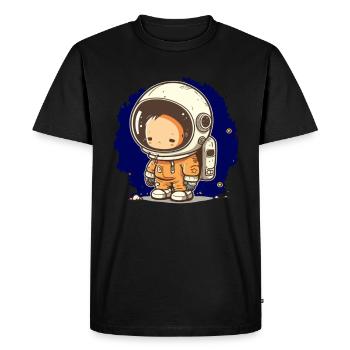 Astronaut rocket illustration for small space - Men's Premium Organic T-Shirt - black - Front - Nico (187cm)