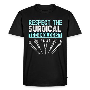Respect the surgical technologist - - Men's Premium Organic T-Shirt - black - Front - Nico (187cm)