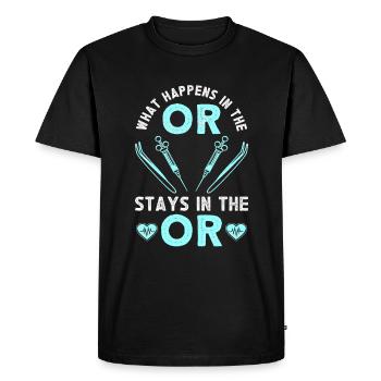 Ce qui se passe dans la salle d’opération reste dans la salle d’opération - - T-shirt Premium bio Homme - noir - Devant - Nico (187cm)