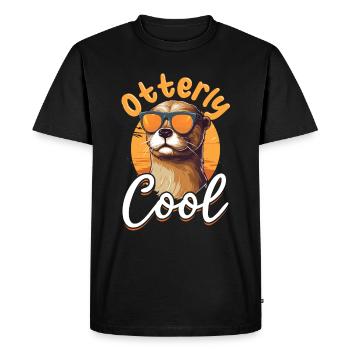 Otter Animal Kids & Adult - Otterly Cool - Men's Premium Organic T-Shirt - black - Front - Nico (187cm)