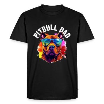Pitbull Pittie Dog Breed Pet - Pitbull Dad - Men's Premium Organic T-Shirt - black - Front - Nico (187cm)