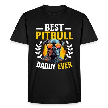 Pitbull Pittie Dog Breed Pet - Best Pitbull Daddy - Men's Premium Organic T-Shirt - black - Front - Nico (187cm)
