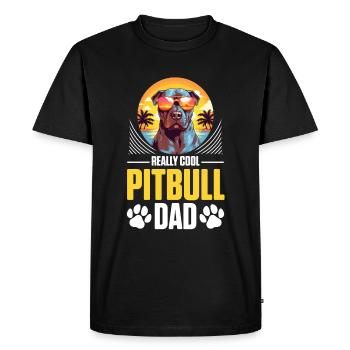 Pittie Dog Breed Pet - Really Cool Pitbull Dad - Men's Premium Organic T-Shirt - black - Front - Nico (187cm)