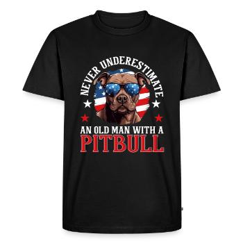 Pitbull Pittie Dog Breed Pet Never Underestimate - Men's Premium Organic T-Shirt - black - Front - Nico (187cm)