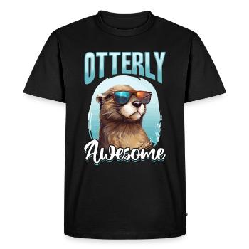 Otter Animal Kids & Adult - Otterly Awesome - Men's Premium Organic T-Shirt - black - Front - Nico (187cm)