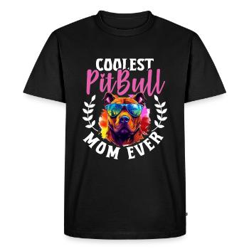 Pittie Dog Breed Pet - Coolest Pitbull Mom Ever - Men's Premium Organic T-Shirt - black - Front - Nico (187cm)