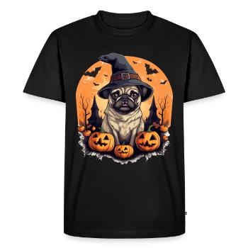 Carlin Dog Race Pet Halloween Citrouilles - T-shirt Premium bio Homme - noir - Devant - Nico (187cm)