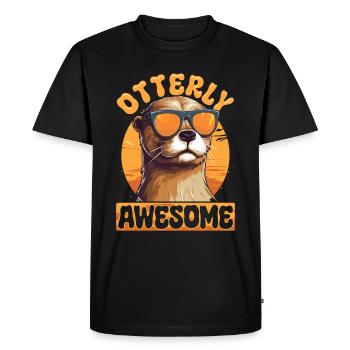 Otter Animal Kids & Adult - Otterly Awesome - Men's Premium Organic T-Shirt - black - Front - Nico (187cm)