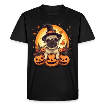 Carlin Dog Race Pet Halloween Citrouilles - T-shirt Premium bio Homme - noir - Devant - Nico (187cm)
