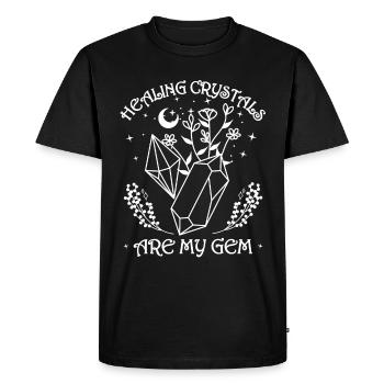Funny Gemstone Chakra Healer Spiritual - Men's Premium Organic T-Shirt - black - Front - Nico (187cm)