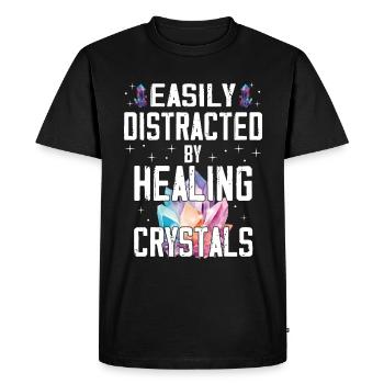Funny Gemstone Chakra Healer Spiritual - Men's Premium Organic T-Shirt - black - Front - Nico (187cm)