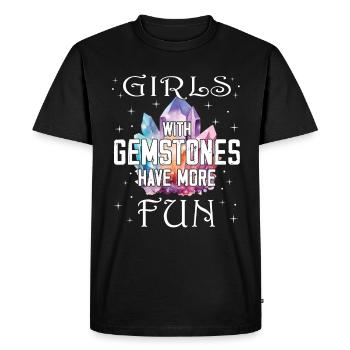 Funny Gemstone Chakra Healer Spiritual - Men's Premium Organic T-Shirt - black - Front - Nico (187cm)