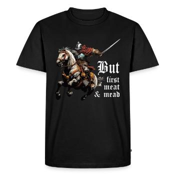 Mais première viande - T-shirt Premium bio Homme - noir - Devant - Nico (187cm)
