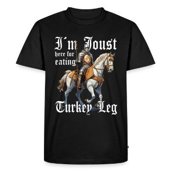 Je suis ici parce que je suis un tournoi de dinde - T-shirt Premium bio Homme - noir - Devant - Nico (187cm)