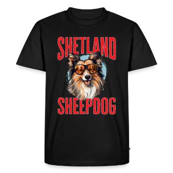 Shetland Sheepdog Dog Sheltie - chien de berger shetland - T-shirt Premium bio Homme - noir - Devant - Nico (187cm)