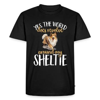 Shetland Chien de berger Sheltie - T-shirt Premium bio Homme - noir - Devant - Nico (187cm)