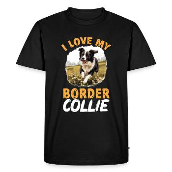 Border Collie Dog - J’aime mon Border Collie - T-shirt Premium bio Homme - noir - Devant - Nico (187cm)