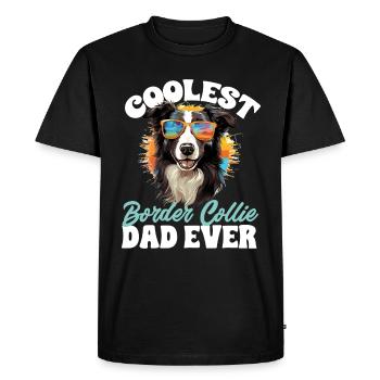 Border Collie Dog - Le papa Border Collie le plus cool de tous les temps - T-shirt Premium bio Homme - noir - Devant - Nico (187cm)