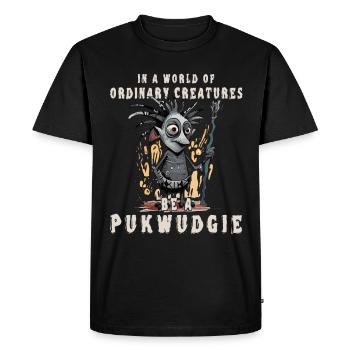 Monstre mythique - Monstre cryptide - Pukwudgie - T-shirt Premium bio Homme - noir - Devant - Nico (187cm)