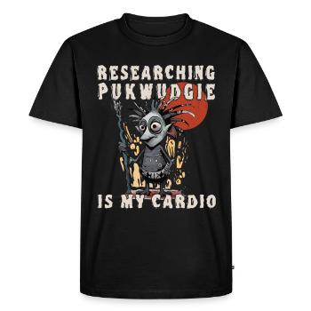 Researching Is My Cardio - Cryptid Monster - Men's Premium Organic T-Shirt - black - Front - Nico (187cm)