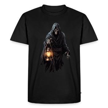 Costume d’Halloween cool - Spooky Button - T-shirt Premium bio Homme - noir - Devant - Nico (187cm)