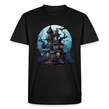 Costume d’Halloween cool - Château effrayant - T-shirt Premium bio Homme - noir - Devant - Nico (187cm)