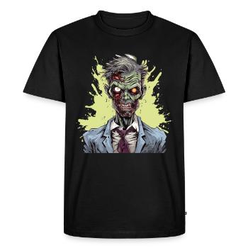 Cool Halloween Costume - Creepy Zombie - Men's Premium Organic T-Shirt - black - Front - Nico (187cm)