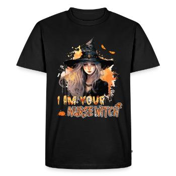 Je suis ta sorcière infirmière - Sorcière - T-shirt Premium bio Homme - noir - Devant - Nico (187cm)