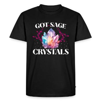 Funny Gemstone Chakra Healer Spiritual - Men's Premium Organic T-Shirt - black - Front - Nico (187cm)