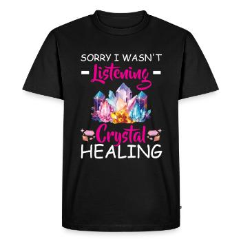 Gemstone Chakra Healer Spiritual - Men's Premium Organic T-Shirt - black - Front - Nico (187cm)