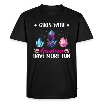 Funny Gemstone Chakra Healer Spiritual - Men's Premium Organic T-Shirt - black - Front - Nico (187cm)