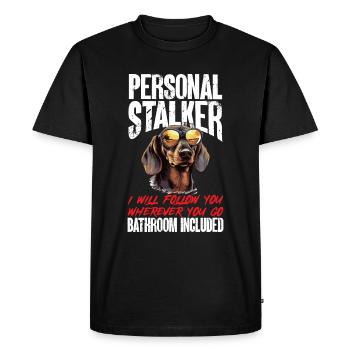 Teckel saucisse saucisse chien harceleur personnel - T-shirt Premium bio Homme - noir - Devant - Nico (187cm)