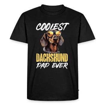 Dachshund wiener sausage dog Coolest Dachshund Dad - Men's Premium Organic T-Shirt - black - Front - Nico (187cm)