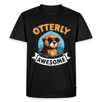 Otter Animal Kids & Adult - Otterly Awesome - Men's Premium Organic T-Shirt - black - Front - Nico (187cm)