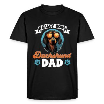 Teckel saucisse saucisse chien Cool Dachshund Papa - T-shirt Premium bio Homme - noir - Devant - Nico (187cm)