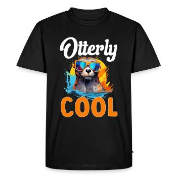 Otter Animal Kids & Adult - Otterly Cool - Men's Premium Organic T-Shirt - black - Front - Nico (187cm)