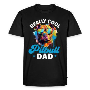 Pitbull Pittie - Really Cool Pitbull Dad - Men's Premium Organic T-Shirt - black - Front - Nico (187cm)