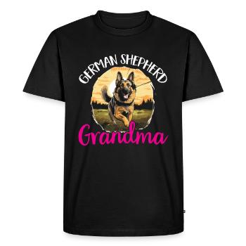 German Shepherd Dog Breed German Shepherd Grandma - Men's Premium Organic T-Shirt - black - Front - Nico (187cm)