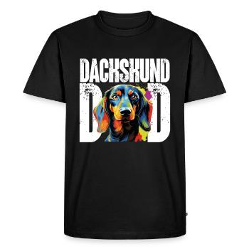 Teckel saucisse saucisse chien Teckel Papa - T-shirt Premium bio Homme - noir - Devant - Nico (187cm)