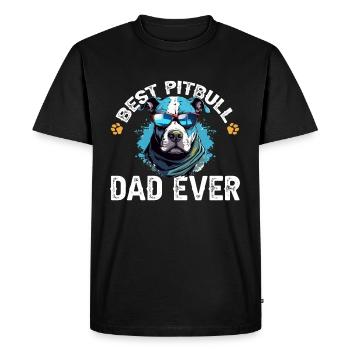 Pitbull Pittie - Best Pitbull Dad Ever - Men's Premium Organic T-Shirt - black - Front - Nico (187cm)