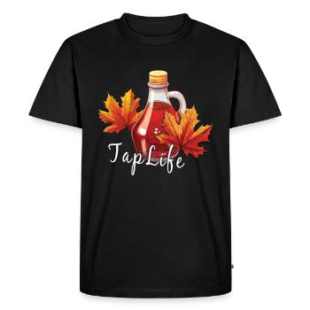 TAPFLIFE - Maple Tree - Tapping - Sugar and - Men's Premium Organic T-Shirt - black - Front - Nico (187cm)