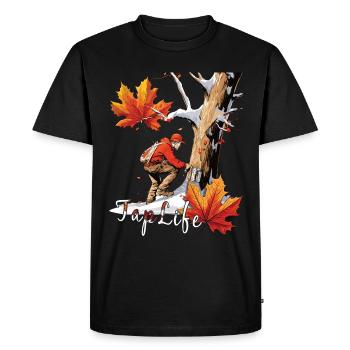 Sap happens - maple tree, which is based on sugar and - Men's Premium Organic T-Shirt - black - Front - Nico (187cm)