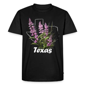 Drapeau du Texas avec printemps floral Texas - T-shirt Premium bio Homme - noir - Devant - Nico (187cm)