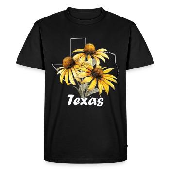 Drapeau du Texas avec printemps floral Texas - T-shirt Premium bio Homme - noir - Devant - Nico (187cm)
