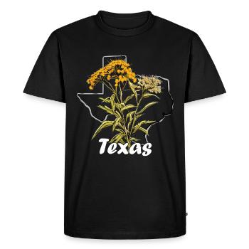 Drapeau du Texas avec printemps floral Texas - T-shirt Premium bio Homme - noir - Devant - Nico (187cm)
